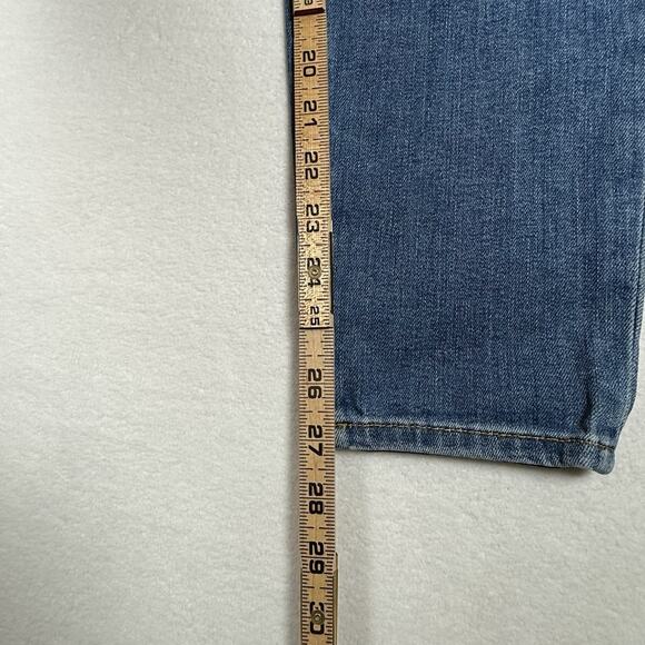 Ética Lily Ankle Jeans Size 29 Blue Distressed Paint Splatter Stretch Denim - Picture 10 of 11